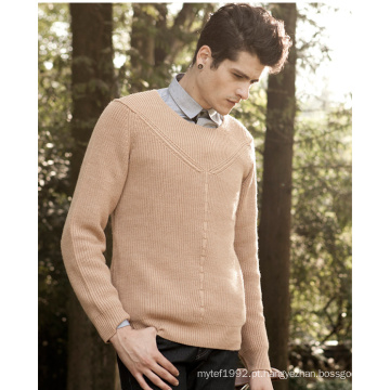 Manufactory Rib Knitting Pullover Lã Sweater Acrílico Homem